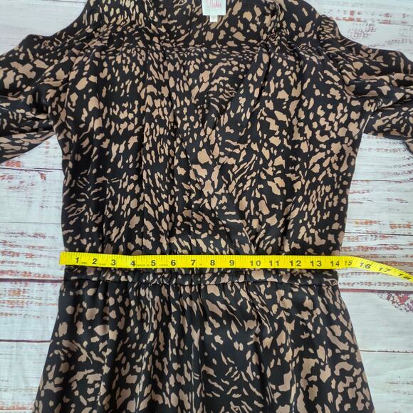 Parker Leopard Print Dress 100% Silk S Lightweight Flowy Whimsigoth Mobwife Glam - Picture 12 of 16